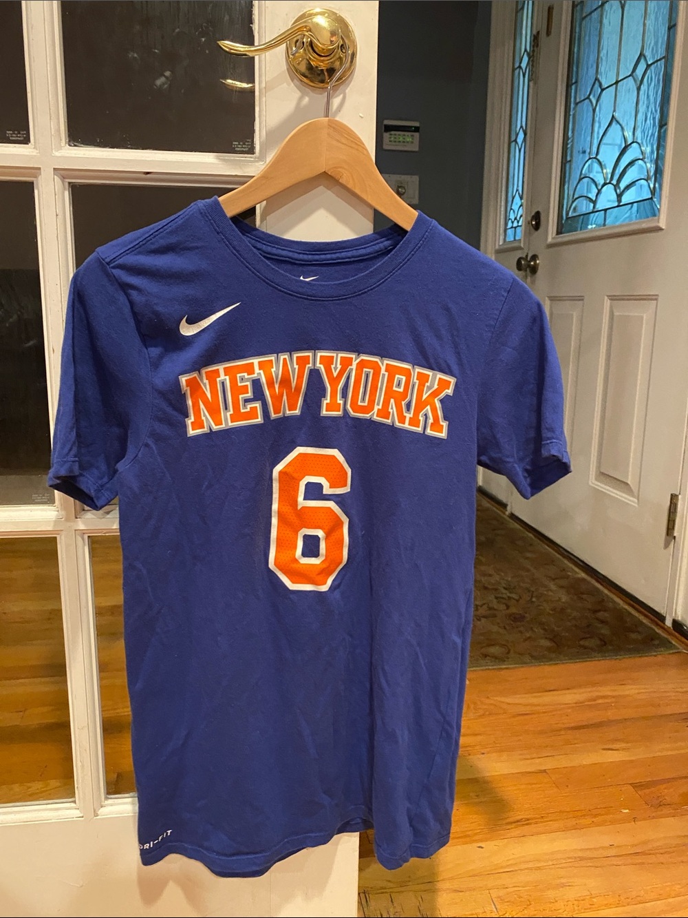 Nike Blue 'New York' Graphic Tee with Orange Number 6